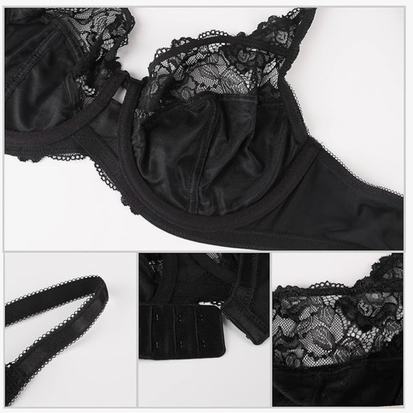 ⭐️3/$15 40C Sexy Lace Floral Full Coverage Unlined
Underwire Bra - Picture 6 of 13